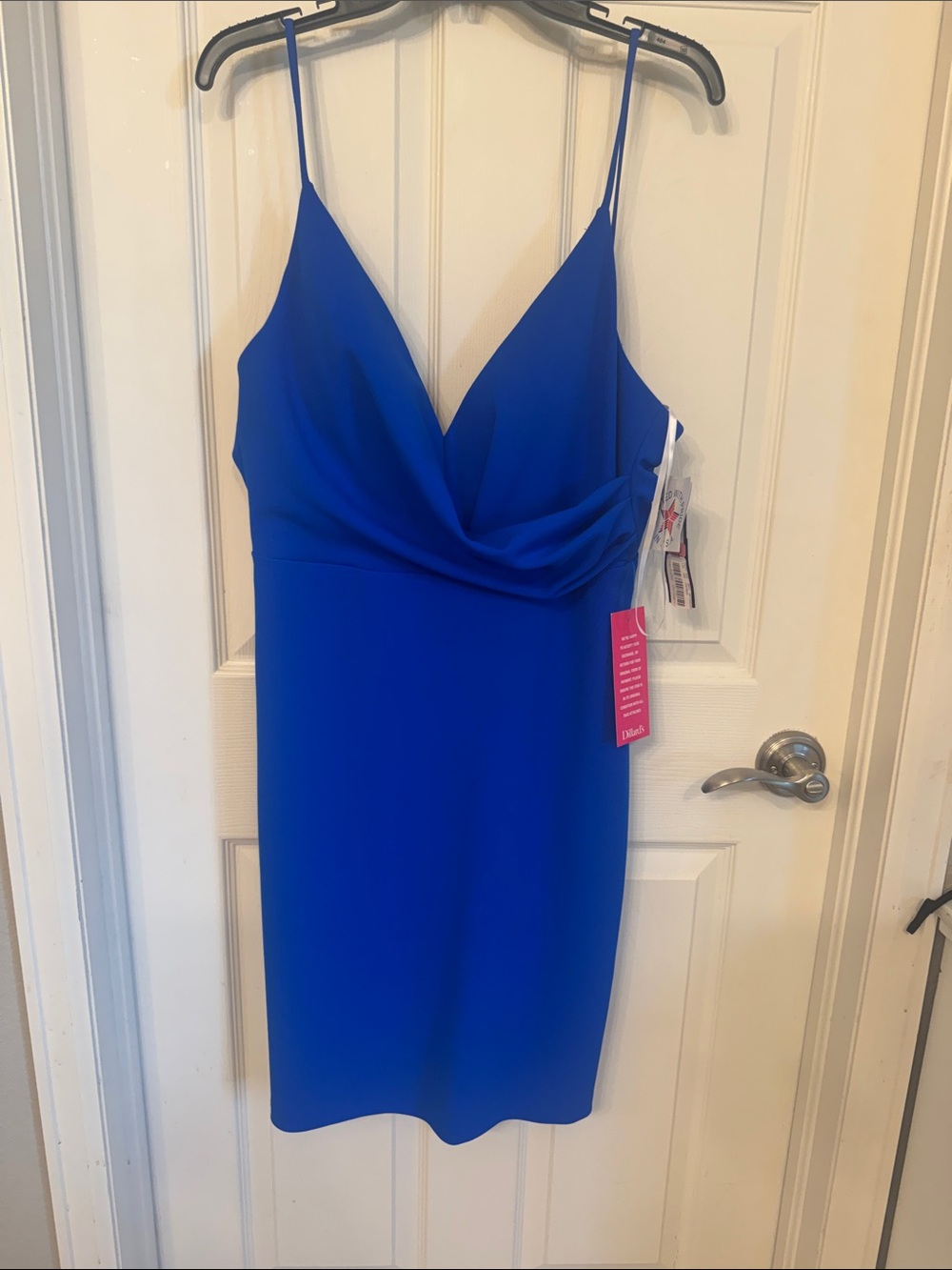 Sleek Cobalt Spaghetti-Strap Mini Dress